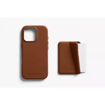 Bellroy Odinis Dėklas su Magnetine Pinigine, skirta iPhone 16 Pro, Ruda