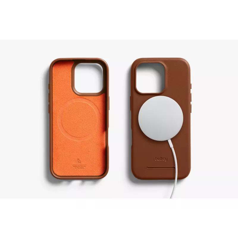 Bellroy Odinis Dėklas su Magnetine Pinigine, skirta iPhone 16 Pro, Ruda