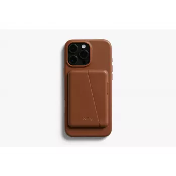 Bellroy Leather Case with Magnetic Wallet, skirtas iPhone 16 Pro Max, ruda