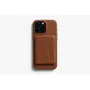 Bellroy Leather Case with Magnetic Wallet, skirtas iPhone 16 Pro Max, ruda