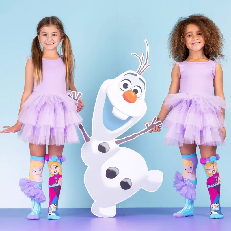 MADMIA Disney Frozen Elsa Anna Aukštos kojinės mergaitėms - 1 pora, vaikiškas batų dydis US 10-3 (EU 27-34), įvairiaspalvės