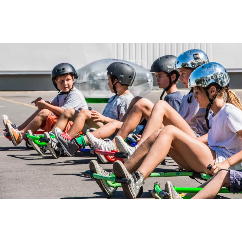 EzyRoller Classic Foot-Powered Go-Kart for Kids 3-12 Years Red