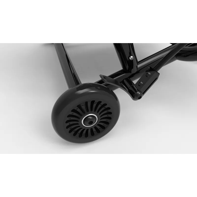 EzyRoller Classic Foot-Powered Go Kart for Kids 3-12 Years, Black