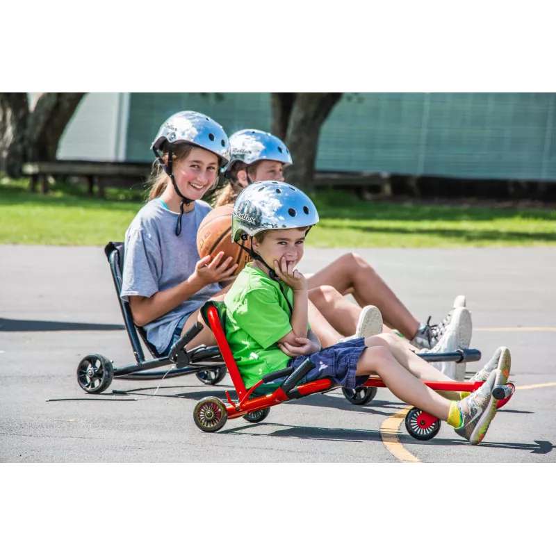 EzyRoller Classic Foot-Powered Go Kart for Kids 3-12 Years, Black
