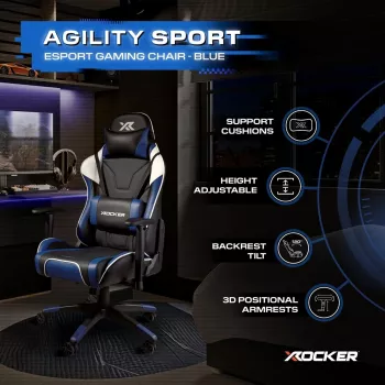 X Rocker Agility eSports Gaming Chair Mėlyna/Juoda