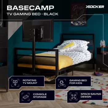 XROCKER Gaming Single Bed Black