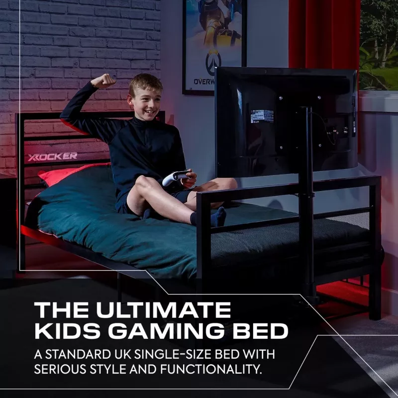 XROCKER Gaming Single Bed Black