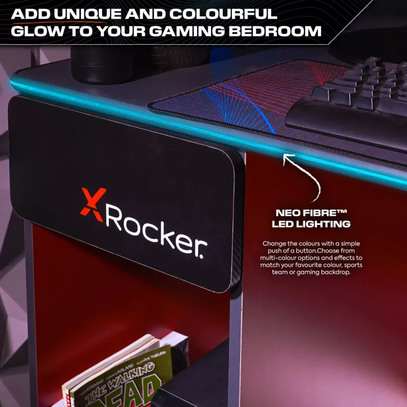 XROCKER Gaming Desk Grey-Red