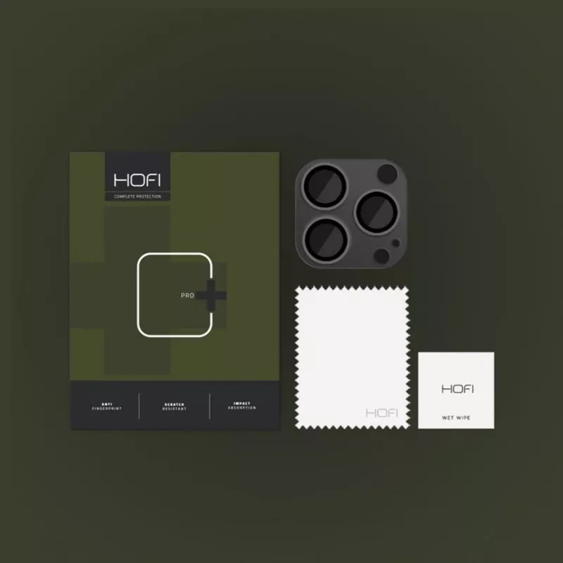 Hofi FullCam Pro+ fotoaparato objektyvo apsauga, skirta iPhone 14 Pro / 14 Pro Max - juoda
