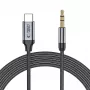 TECH-PROTECT ULTRABOOST USB-C į 3,5mm Mini Jack Garso Kabelis 100cm Juodas