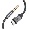 TECH-PROTECT ULTRABOOST USB-C į 3,5mm Mini Jack Garso Kabelis 100cm Juodas
