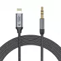 TECH-PROTECT UltraBoost Lightning to AUX Mini Jack 3.5mm laidas 100cm juodas