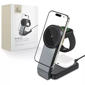 TECH-PROTECT QI15W-A28 3IN1 Magnetic MagSafe Wireless Charger Black