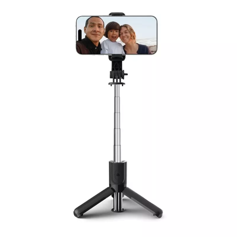 Tech-Protect L02S Selfie Stick Tripod su Bluetooth nuotolinio valdymo pulteliu, juodas
