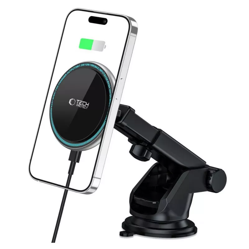 TECH-PROTECT A2 Magnetic MagSafe Dash Car Mount Wireless Charger 15W Juodas