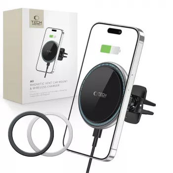 TECH-PROTECT A2 Magnetic MagSafe Vent Car Mount Wireless Charger 15W Juoda