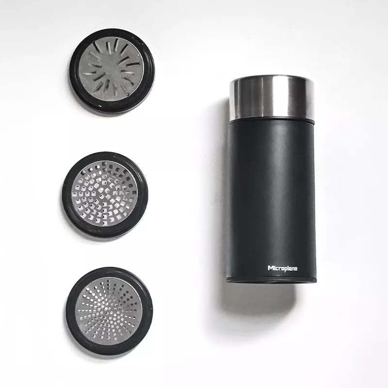 Microplane Universal Mill - Black/Clear Rotary Grater for Hard Cheeses, Chocolate, Nuts, Spices