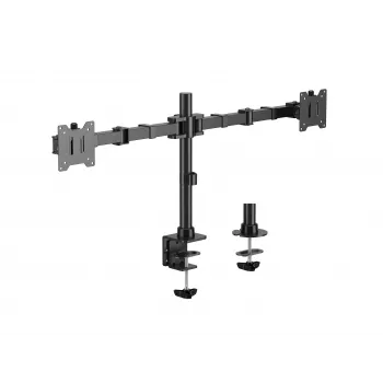 Equip Dvigubo Monitoriaus Stalo Laikiklis 17-35 inch 360° Sukimas 20kg Juodas