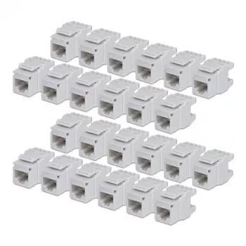StarTech.com Cat6 Keystone Jack 24 rinkinys, RJ45 Ethernet Keystone Coupler, UTP Cat6 sieninis lizdas, 180 laipsnių 110 Punch Down, baltas