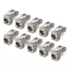 StarTech.com Shielded Cat6a Keystone Jack Module 10-Pack RJ45 Ethernet Female, STP, 90-Degree Angled, Tool-less, Silver, 10GBase-T