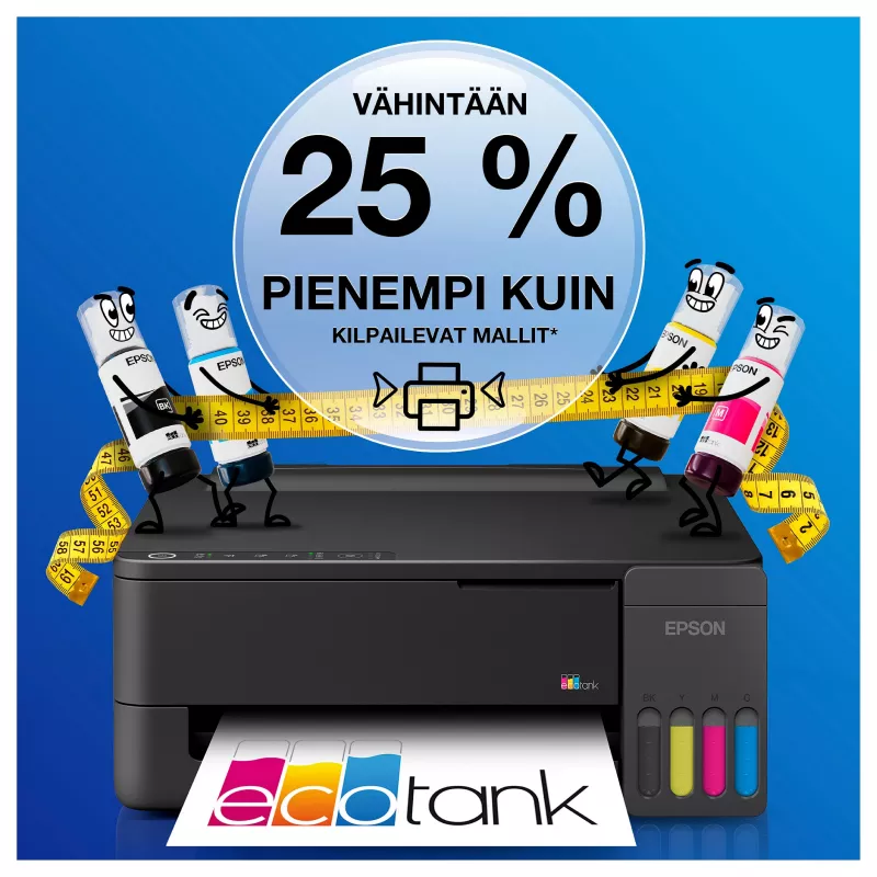 Epson EcoTank ET-1910 Daugiafunkcinis rašalinis spausdintuvas - spalvotas - spausdina, skenuoja, kopijuoja - A4, Legal - iki 11 ppm spausdinimas - 100 lapų padavimas - Wi-Fi