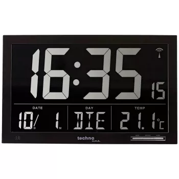 Technoline WS 8007 Skaitmeninis žadintuvas - juodas - LCD - radijo valdymas - maitinamas baterijomis