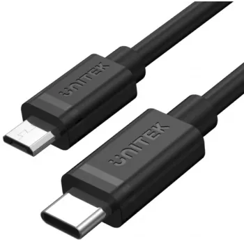 UNITEK USB-C į Micro USB laidas 1m Juodas Y-C473BK