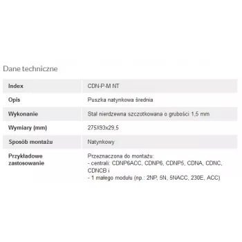 ACO CDN-P-M NT paviršinis rėmas su stogeliu vidutinio dydžio, skirtas CDNP5/6, CDNC/B, CDNA