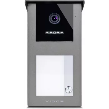 VIDOS IPX S101-1 lauko skydelis su RFID skaitytuvu, 2MP kamera, PoE, juodas