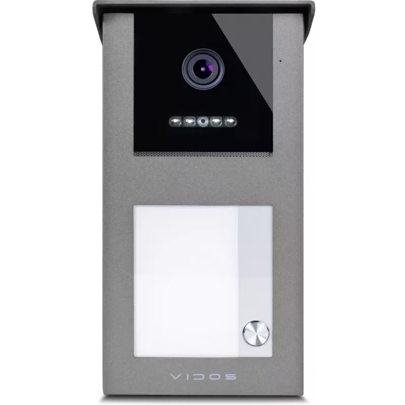 VIDOS IPX S101-1 lauko skydelis su RFID skaitytuvu, 2MP kamera, PoE, juodas