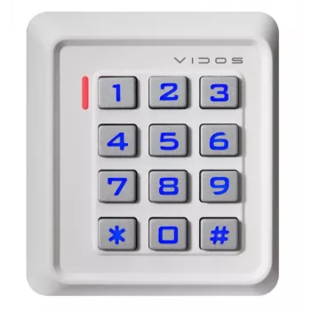 VIDOS ZS40W PIN kodo ir RFID kortelių prieigos kontrolės skaitytuvas, IP68, cinko lydinys, 2000 vartotojų