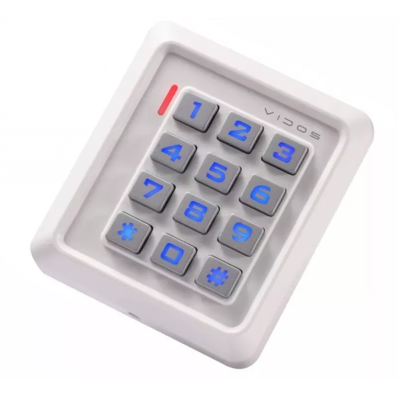 VIDOS ZS40W PIN kodo ir RFID kortelių prieigos kontrolės skaitytuvas, IP68, cinko lydinys, 2000 vartotojų