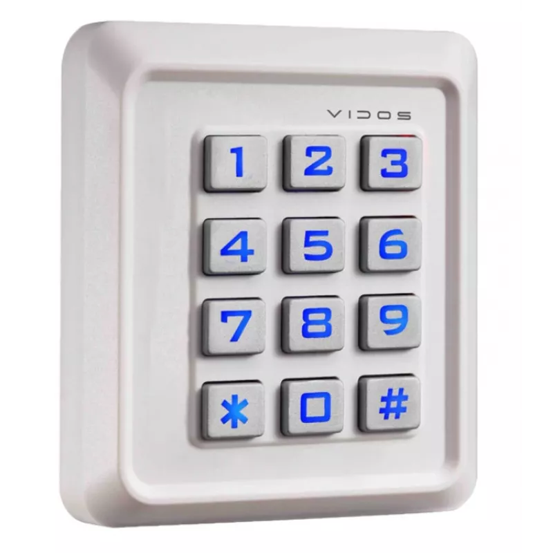 VIDOS ZS40W PIN kodo ir RFID kortelių prieigos kontrolės skaitytuvas, IP68, cinko lydinys, 2000 vartotojų