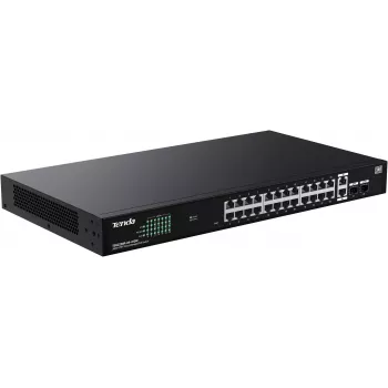 Tenda TEG2228P-24-410W valdomas PoE+ komutatorius, 26x Gigabit Ethernet + 2x SFP, 410W