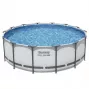 Bestway 5612X Antžeminis Baseinas Su Plieniniu Rėmu 427 x 122 cm (14 pėdų x 48 colių) Apvalus Rėminis Baseinas Su Filtravimo Siurbliu, Kopėčiomis, Dangčiu, Paklotu Ir ChemConnect Dozatoriumi