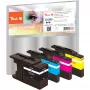 Peach PI500-74 Pigment Ink Cartridge Multipack – juoda, ciān, raudona, geltona – suderinama su Brother MFCJ 5910 DW, 6510 DW, 6710 DW, 6910 DW – 4 vnt.