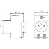Noark Ex9DS-F 106194 Modulinis Kištukinis Lizdas, DIN Rail TH-35, 2.5M, Schuko (F tipas), 16A, 250V, Baltas/Pilkas