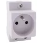 Noark Ex9DS-F 106194 Modulinis Kištukinis Lizdas, DIN Rail TH-35, 2.5M, Schuko (F tipas), 16A, 250V, Baltas/Pilkas