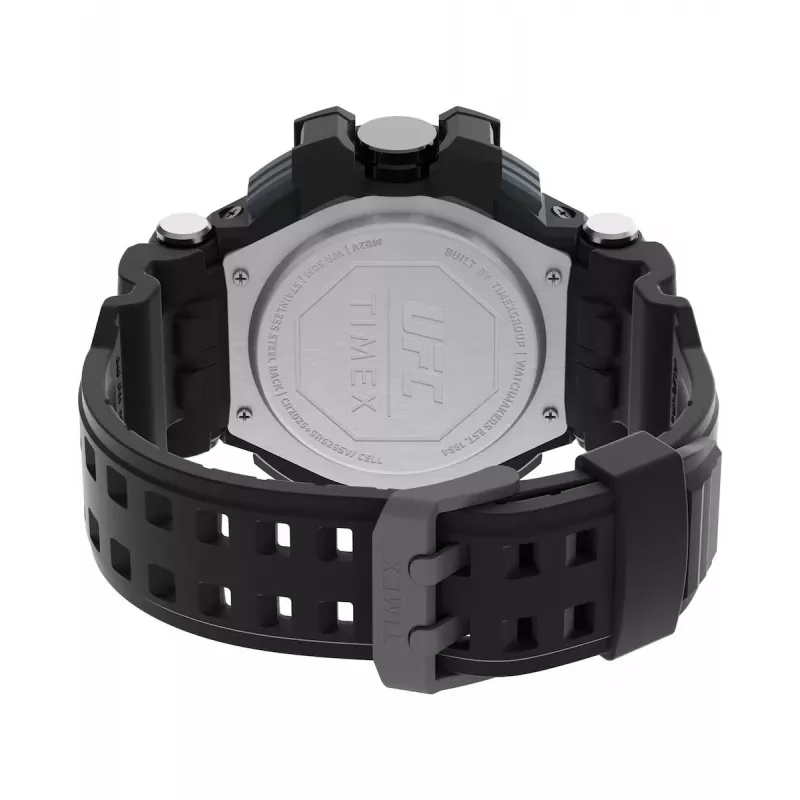 TIMEX Vyriškas Skaitmeninis Laikrodis TW5M51800 53mm Dervos Korpusas Juoda Dervos Juosta Pilkas Ciferblatas INDIGLO Naktinis Apšvietimas 100m Atsparumas Vandeniu