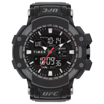 TIMEX Vyriškas Skaitmeninis Laikrodis TW5M51800 53mm Dervos Korpusas Juoda Dervos Juosta Pilkas Ciferblatas INDIGLO Naktinis Apšvietimas 100m Atsparumas Vandeniu