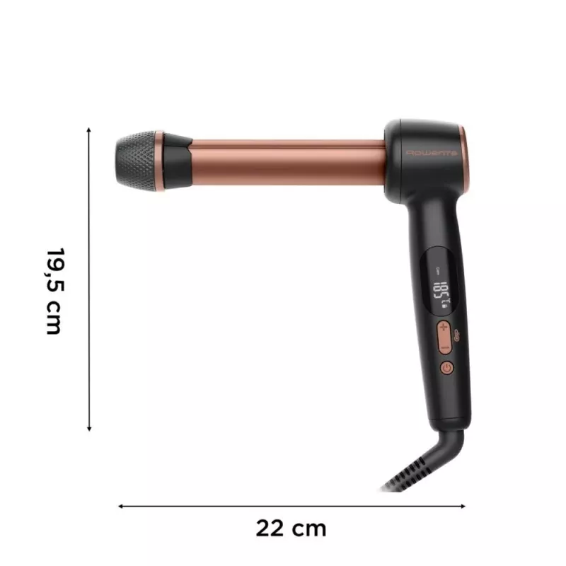 Rowenta CF4620E0 Twist Curl Garbanojimo žnyplės – keramika, jonų kondicionavimas, 27/32/38 mm, LCD ekranas, 86 W, juoda/varinė
