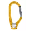 Petzl Rollclip ir karabinas – skriemulinis karabinas su Triact-Lock, 20 kN, pilkai/raudonas