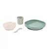 Beaba Silicone Baby Feeding Set with Suction Base - Sage Green (913603)