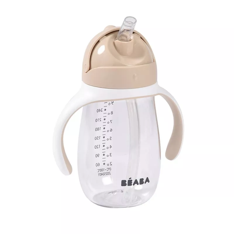 Beaba Tritan Straw Bottle 300 ml Clay Earth