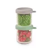 BEABA stiklainių rinkinys su dangteliais 2 x 250 ml Sage Green/Gazelle