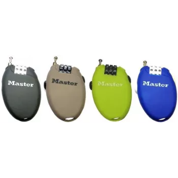 Master Lock 4603EURD Kombinuota spyna su įtraukiamu trosu, juoda