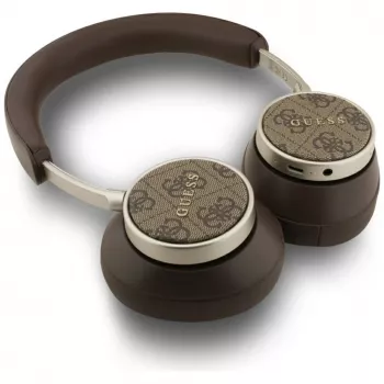 Guess Bluetooth 4G Classic Logo belaidės ausinės ant ausų – ruda
