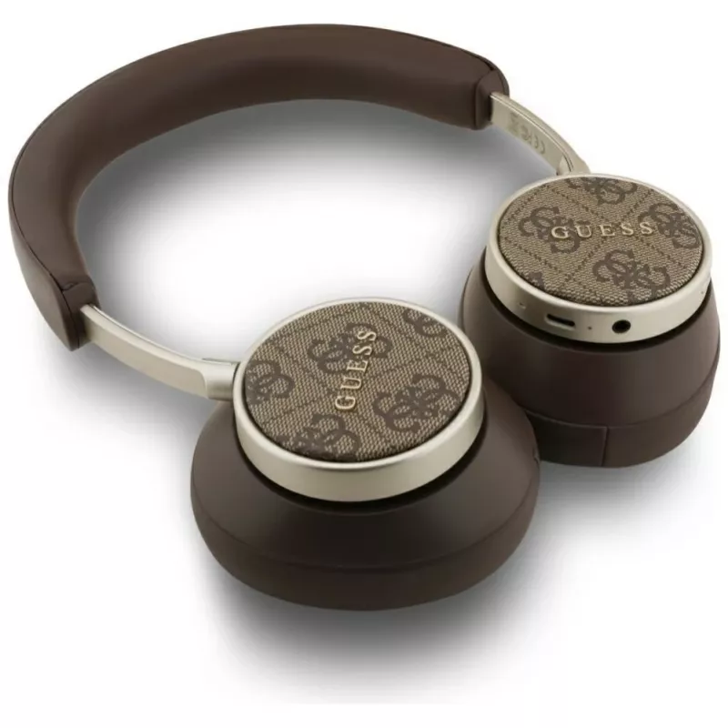 Guess Bluetooth 4G Classic Logo belaidės ausinės ant ausų – ruda