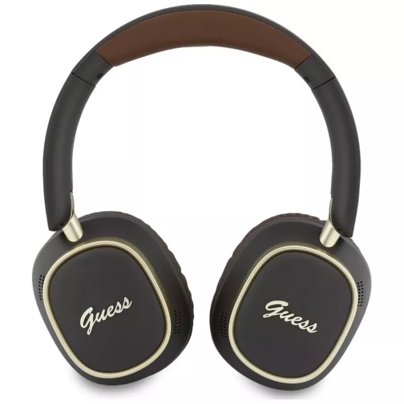 Guess Bluetooth Over-Ear Headphones ENC Rectangle Metal Script Brown
