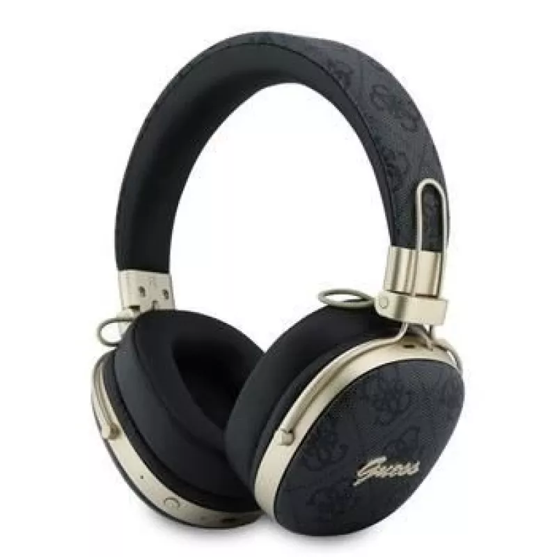 Guess Over-Ear Bluetooth ausinės su ENC, Metal 4G Script Logo, juodos